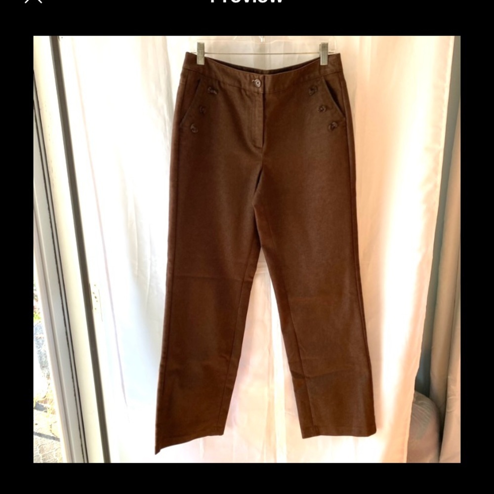 Mac & jac pants flat front brown. SZ 8 NWOT